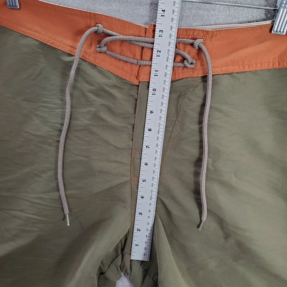 Columbia Men Swimwear 38 Green‎ Board Shorts Y2K Drawstring Pockets 11